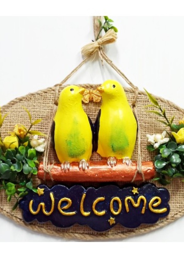 Welcome Yazılı Muhabbet Kuşu Kapı Süsü