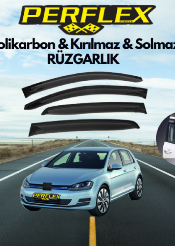 Perflex Polikarbon Kırılmaz Rüzgarlık V2 Düz VW GOLF 7 2012-2020