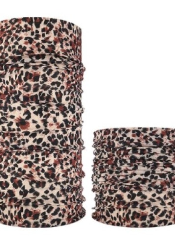 Koyu Renk Leopar Baf Bandana Maske