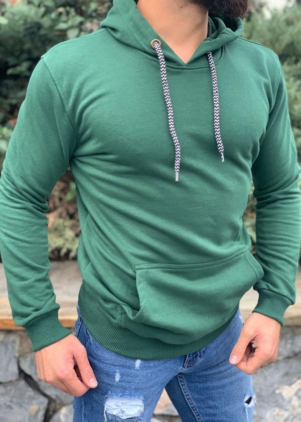 Kapüşonlu Sweatshirt YESIL