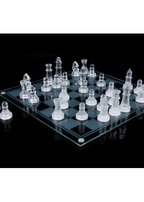 Glass Chess Cam Satranç Takımı (25 cm x 25 cm)