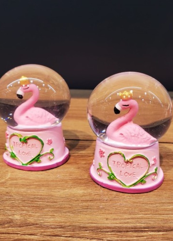 Mini Işıklı Flamingo Kar Küresi