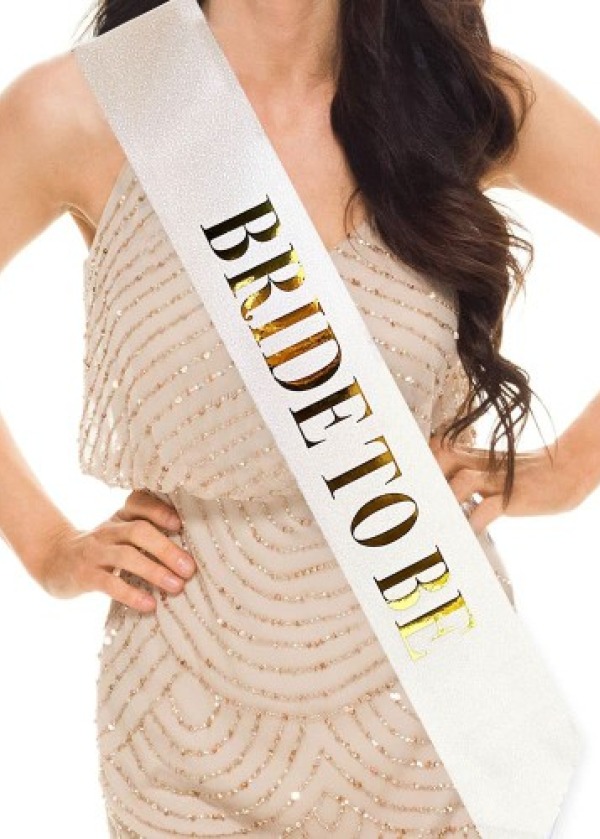 Altın Yazılı Bride To Be Simli Kuşak Kemer