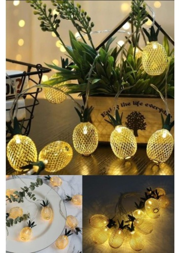 2m 10 Led Pilli 2 Kademeli Ananas Led Işık