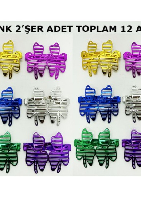Vegas Casino Temalı Parti Gözlüğü 6 Renk 12 Adet