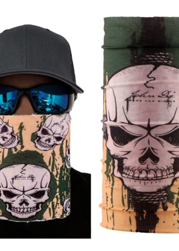 Haki Kuru Kafa Baskılı Buff Bandana 25x48 cm