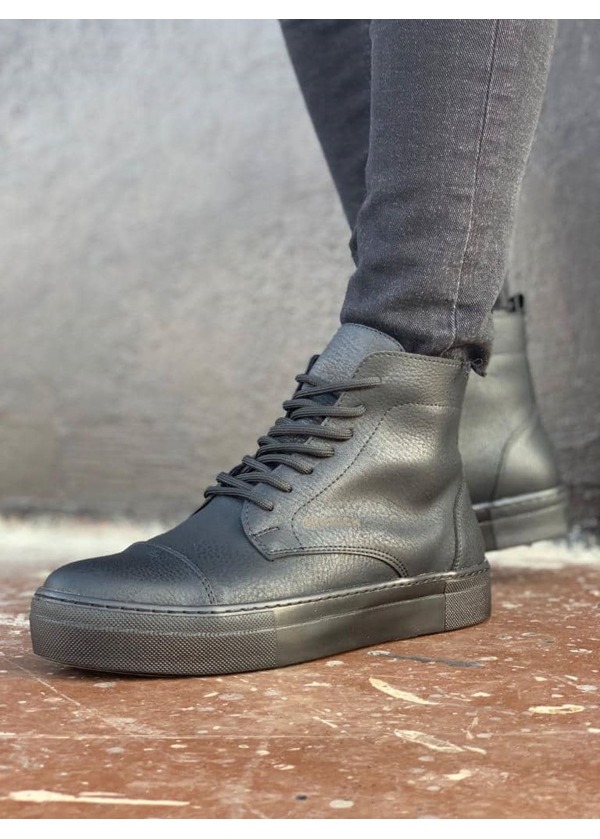 CH029 CST Vulcanized Lace Up Erkek Bot SIYAH