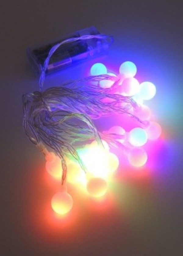 3m 20 Led Beyaz Top RGB ışık Pilli 2 Kademeli