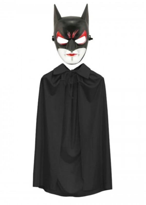 Batman Maskesi Catwoman ve Batman Pelerini Siyah Set