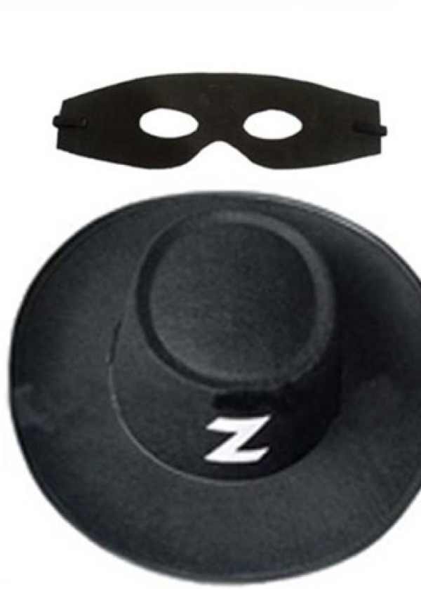 Zorro Şapka Maske Set Yetişkin