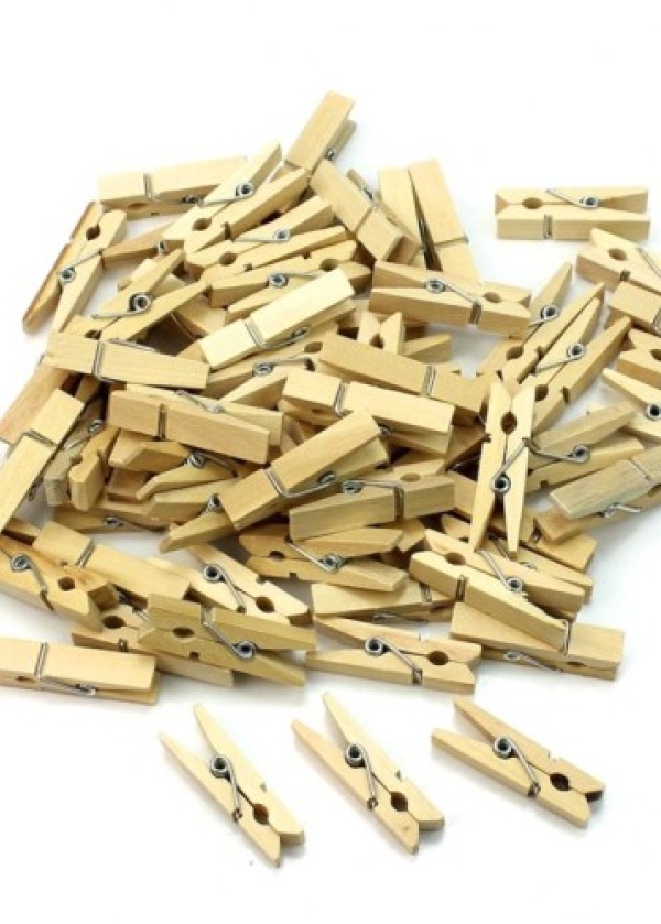 100'lü Ahşap Mandal 2.5cm (10'lu Paket-1000 Adet)