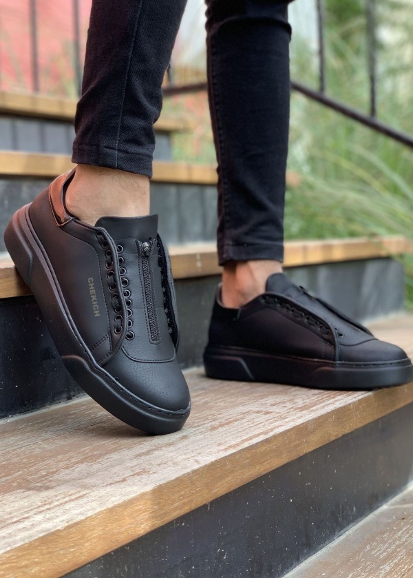 CH092 GST Zip Style Erkek Ayakkabı SIYAH/RUGAN