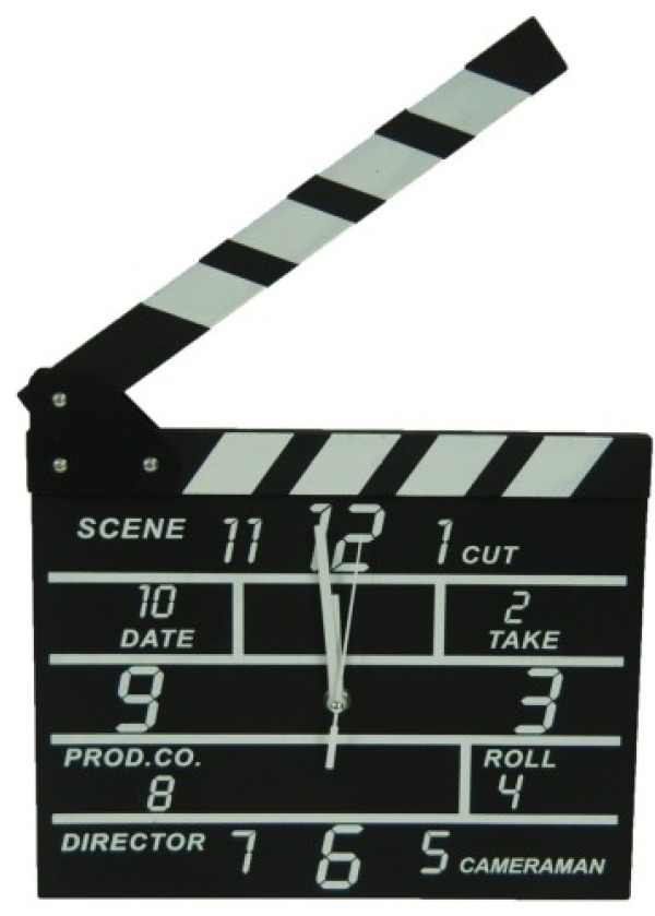 Clapperboard Clock  Analog Klaket duvar Saati